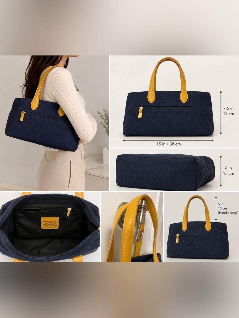 BRICS East/West Jacquard Shoulder Handbag ITALY